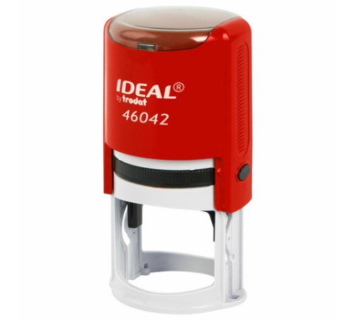 Оснастка для печатей оттиск D=42 мм, синий, TRODAT IDEAL 46042, корпус КРАСНЫЙ, крышка, подушка,125311