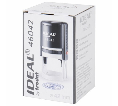 Оснастка для печатей оттиск D=42 мм, синий, TRODAT IDEAL 46042, корпус КРАСНЫЙ, крышка, подушка,125311