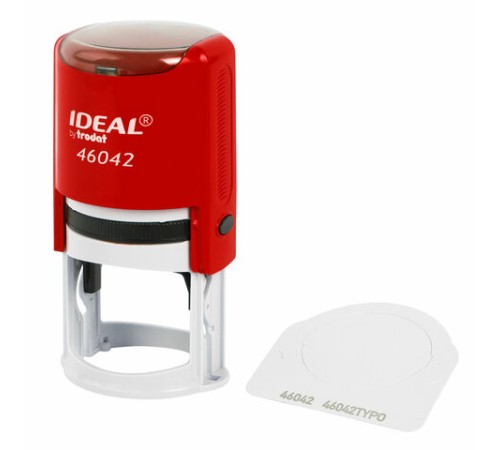 Оснастка для печатей оттиск D=42 мм, синий, TRODAT IDEAL 46042, корпус КРАСНЫЙ, крышка, подушка,125311