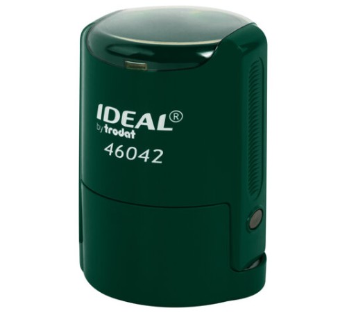 Оснастка для печатей оттиск D=42 мм, синий, TRODAT IDEAL 46042, корпус ИЗУМРУД, крышка, подушка,191407