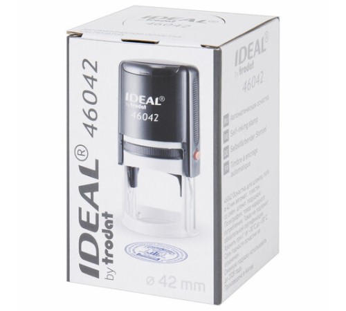 Оснастка для печатей оттиск D=42 мм, синий, TRODAT IDEAL 46042, корпус БИРЮЗОВЫЙ, крышка, подушка,198959