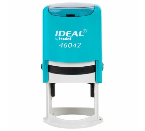 Оснастка для печатей оттиск D=42 мм, синий, TRODAT IDEAL 46042, корпус БИРЮЗОВЫЙ, крышка, подушка,198959