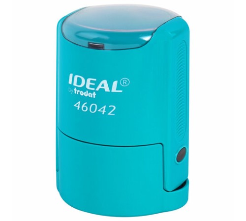 Оснастка для печатей оттиск D=42 мм, синий, TRODAT IDEAL 46042, корпус БИРЮЗОВЫЙ, крышка, подушка,198959