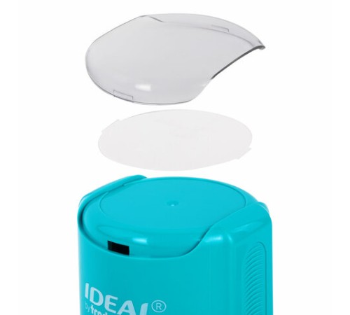 Оснастка для печатей оттиск D=42 мм, синий, TRODAT IDEAL 46042, корпус БИРЮЗОВЫЙ, крышка, подушка,198959