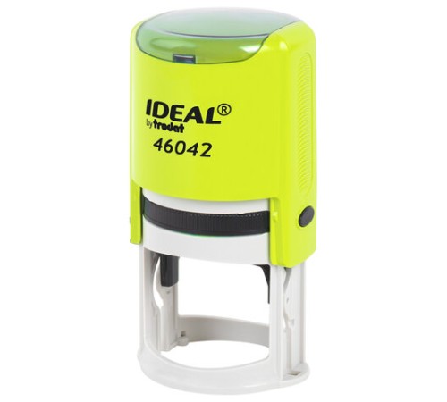 Оснастка для печатей оттиск D=42 мм, синий, TRODAT IDEAL 46042, корпус ЖЕЛТЫЙ, крышка, подушка, 198960
