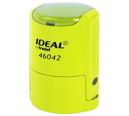 Оснастка для печатей оттиск D=42 мм, синий, TRODAT IDEAL 46042, корпус ЖЕЛТЫЙ, крышка, подушка, 198960