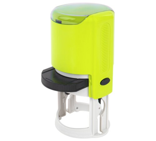 Оснастка для печатей оттиск D=42 мм, синий, TRODAT IDEAL 46042, корпус ЖЕЛТЫЙ, крышка, подушка, 198960