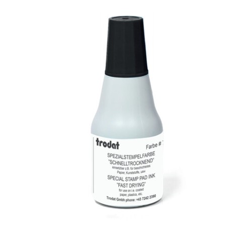 Краска штемпельная TRODAT 7021, черная 25 мл, на СПИРТОВОЙ основе, 73478