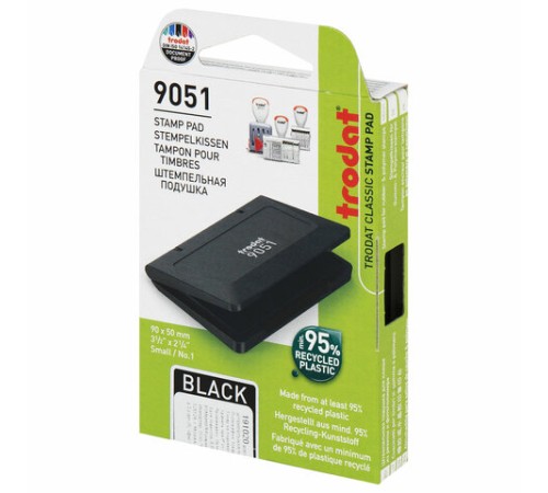 Штемпельная подушка TRODAT 9051 90х50 мм, ЧЕРНАЯ, 191020