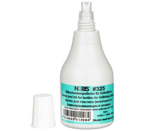 Краска штемпельная NORIS БЕЛАЯ 50 мл (специальная, для хлопковых тканей и полотна), 325Сб