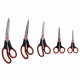 Ножницы BRAUBERG SOFT GRIP НАБОР 5 штук (140, 170, 190, 220, 240 мм), эргономичные черно-красные ручки, ВЫГОДНАЯ УПАКОВКА, 238410