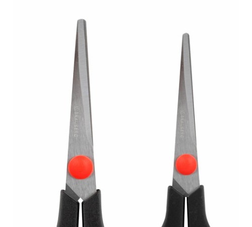 Ножницы BRAUBERG SOFT GRIP НАБОР 5 штук (140, 170, 190, 220, 240 мм), эргономичные черно-красные ручки, ВЫГОДНАЯ УПАКОВКА, 238410