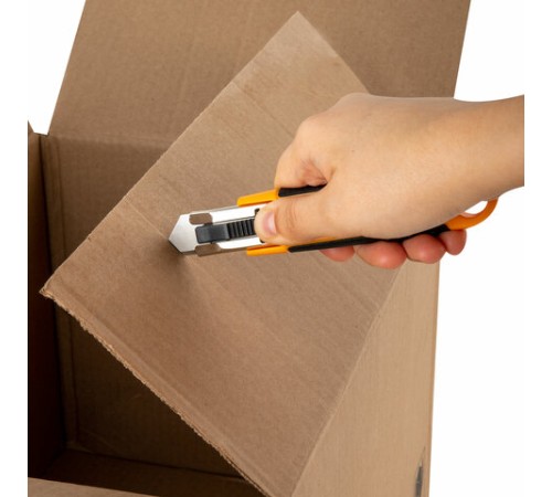 Нож универсальный мощный с возвратной пружиной BRAUBERG reSTART, трапециевидное лезвие, 238730