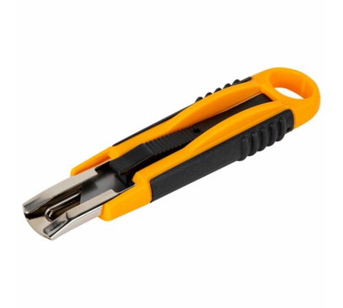 Нож универсальный мощный с возвратной пружиной BRAUBERG reSTART, трапециевидное лезвие, 238730