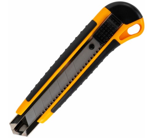 Нож универсальный мощный, 25 мм, BRAUBERG EXTRA, автофиксатор, резиновые вставки, 238731