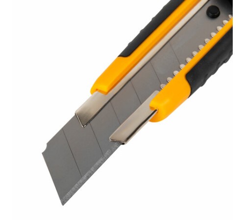 Нож универсальный мощный, 25 мм, BRAUBERG EXTRA, автофиксатор, резиновые вставки, 238731