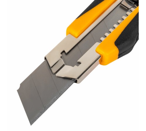 Нож универсальный мощный, 25 мм, BRAUBERG EXTRA-DL, с двумя фиксаторами, резиновые вставки, 238732