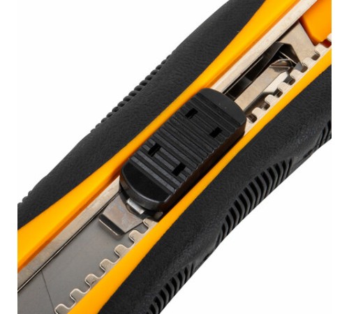 Нож универсальный мощный, 25 мм, BRAUBERG EXTRA-DL, с двумя фиксаторами, резиновые вставки, 238732