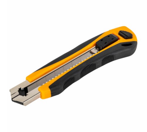 Нож универсальный мощный, 25 мм, BRAUBERG EXTRA-DL, с двумя фиксаторами, резиновые вставки, 238732