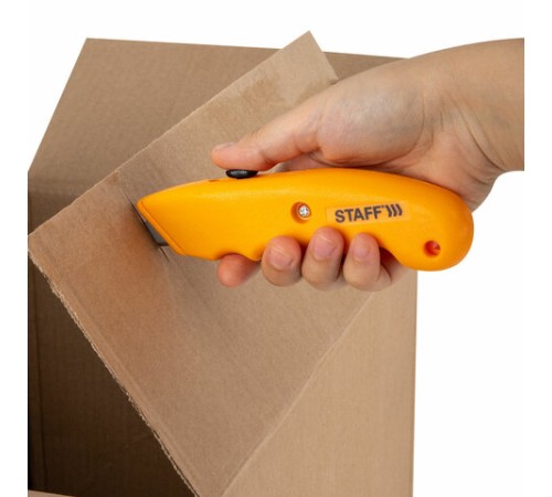 Нож универсальный мощный STAFF PRO, автофиксатор с 3 положениями, ABS-пластик, 238733