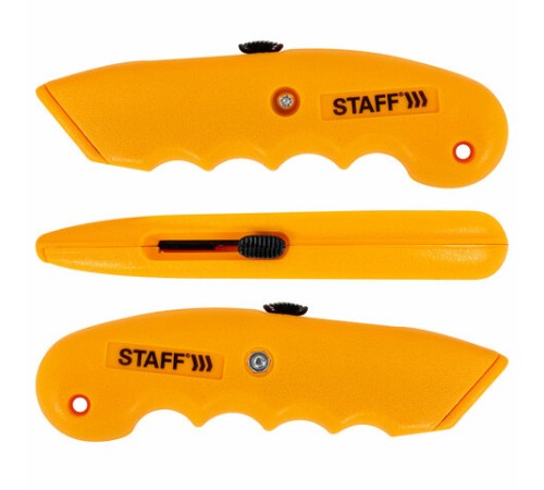 Нож универсальный мощный STAFF PRO, автофиксатор с 3 положениями, ABS-пластик, 238733