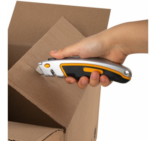 Нож универсальный мощный алюминиевый BRAUBERG 