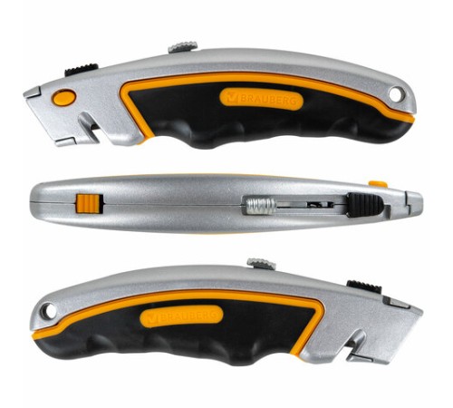 Нож универсальный мощный алюминиевый BRAUBERG 