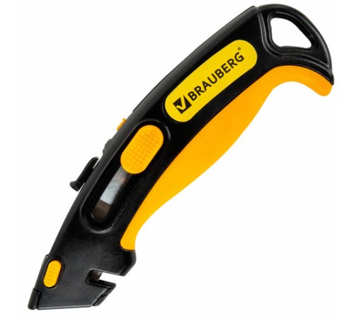 Нож универсальный мощный, BRAUBERG METALLIC PRO, автофиксатор, функция автовозврата, 238737