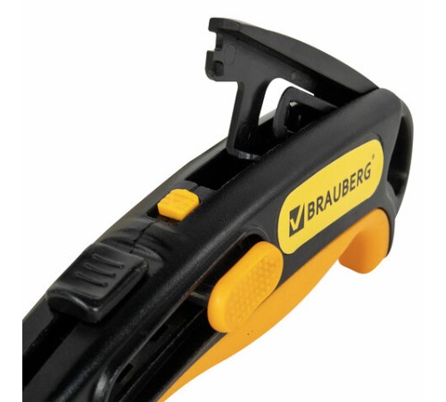 Нож универсальный мощный, BRAUBERG METALLIC PRO, автофиксатор, функция автовозврата, 238737