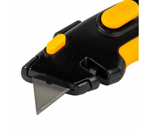 Нож универсальный мощный, BRAUBERG METALLIC PRO, автофиксатор, функция автовозврата, 238737