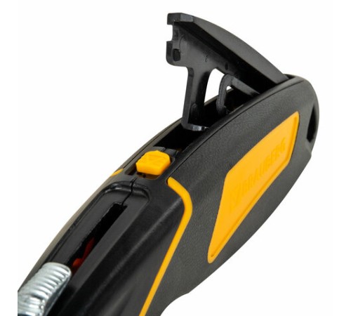 Нож универсальный мощный цинковый BRAUBERG METALLIC PRO, автофиксатор, резиновые вставки, 238738