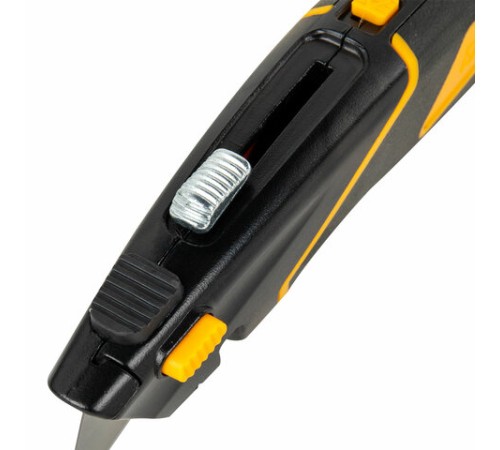 Нож универсальный мощный цинковый BRAUBERG METALLIC PRO, автофиксатор, резиновые вставки, 238738