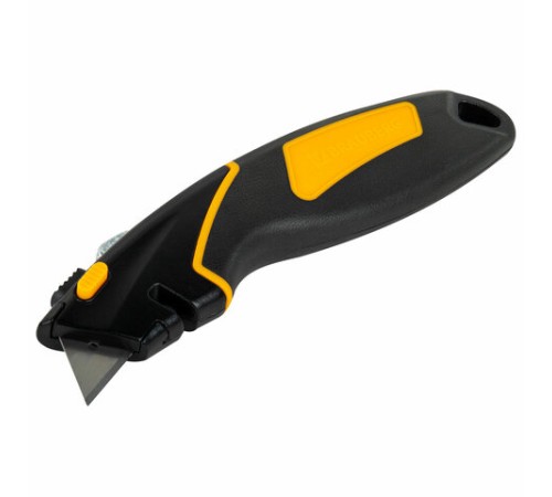 Нож универсальный мощный цинковый BRAUBERG METALLIC PRO, автофиксатор, резиновые вставки, 238738