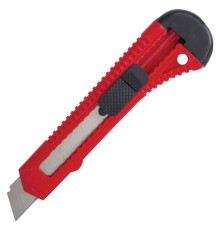 Нож канцелярский 18 мм STAFF EVERYDAY, фиксатор, красный матовый корпус, упаковка с подвесом, 238768