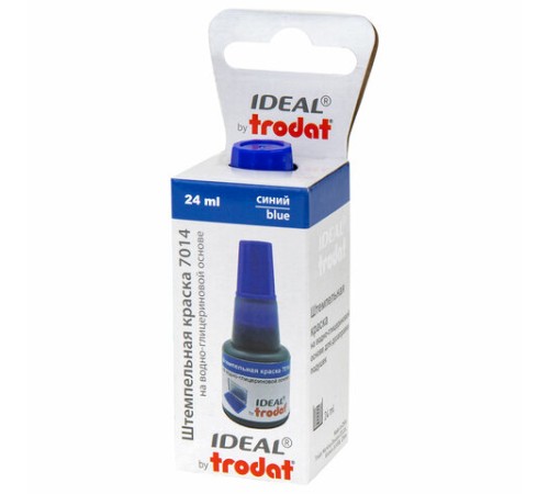 Краска штемпельная TRODAT IDEAL 7014 синяя 24 мл, на водно-глицериновой основе, 206916