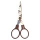 Ножницы 130 мм, коричневые, с цветной печатью 