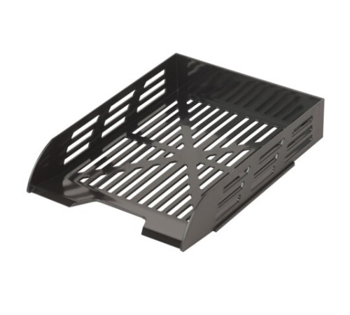 Лоток горизонтальный для бумаг BRAUBERG ECO, 330х245х65 мм, сетчатый, черный, 239011