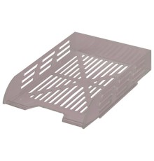 Лоток горизонтальный для бумаг BRAUBERG ECO, 330х245х65 мм, сетчатый, дымчатый, 239012
