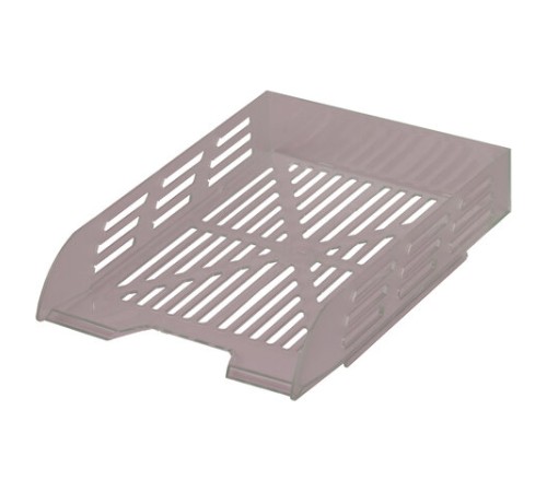 Лоток горизонтальный для бумаг BRAUBERG ECO, 330х245х65 мм, сетчатый, дымчатый, 239012