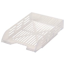 Лоток горизонтальный для бумаг BRAUBERG ECO, 330х245х65 мм, сетчатый, прозрачный, 239013