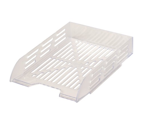 Лоток горизонтальный для бумаг BRAUBERG ECO, 330х245х65 мм, сетчатый, прозрачный, 239013