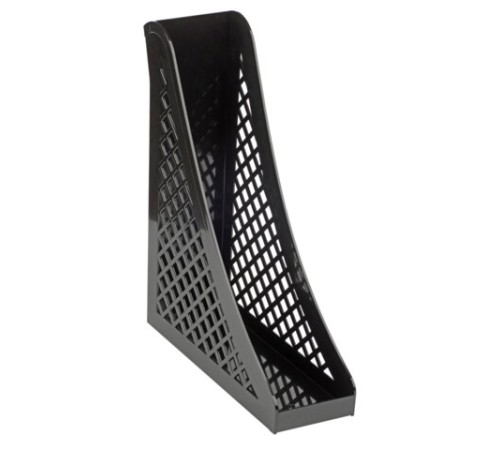 Лоток вертикальный для бумаг BRAUBERG ECO, 240х80х290 мм, сетчатый, черный, 239014