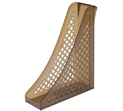 Лоток вертикальный для бумаг BRAUBERG ECO, 240х80х290 мм, сетчатый, дымчатый, 239015