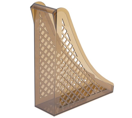 Лоток вертикальный для бумаг BRAUBERG ECO, 240х80х290 мм, сетчатый, дымчатый, 239015