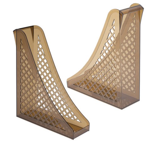 Лоток вертикальный для бумаг BRAUBERG ECO, 240х80х290 мм, сетчатый, дымчатый, 239015