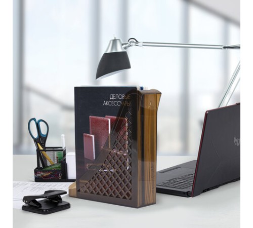 Лоток вертикальный для бумаг BRAUBERG ECO, 240х80х290 мм, сетчатый, дымчатый, 239015