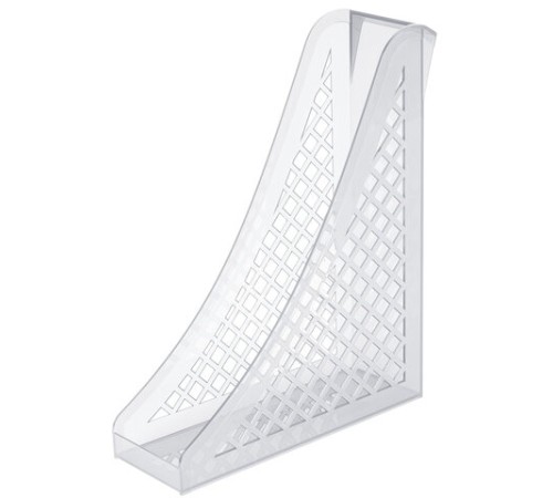 Лоток вертикальный для бумаг BRAUBERG ECO, 240х80х290 мм, сетчатый, прозрачный, 239016