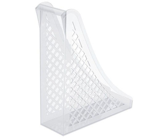 Лоток вертикальный для бумаг BRAUBERG ECO, 240х80х290 мм, сетчатый, прозрачный, 239016