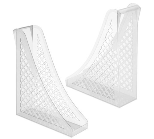 Лоток вертикальный для бумаг BRAUBERG ECO, 240х80х290 мм, сетчатый, прозрачный, 239016