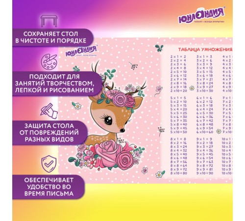 Настольное покрытие ЮНЛАНДИЯ, А3+, пластик, 46x33 см, 